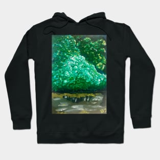 Lush Pond in NYC Painting Hoodie